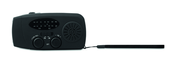 Portable radio with LED torch Onda - Black