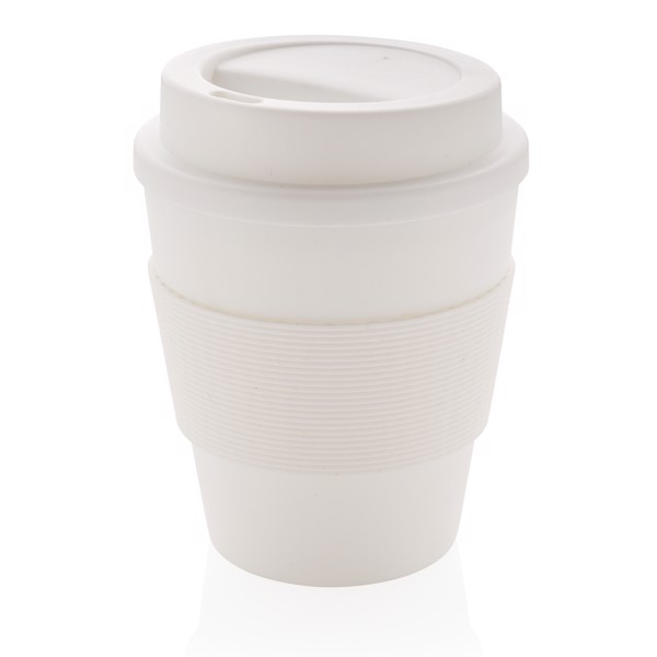 Mug en PP recyclable avec couvercle à vis 350ml - Blanc