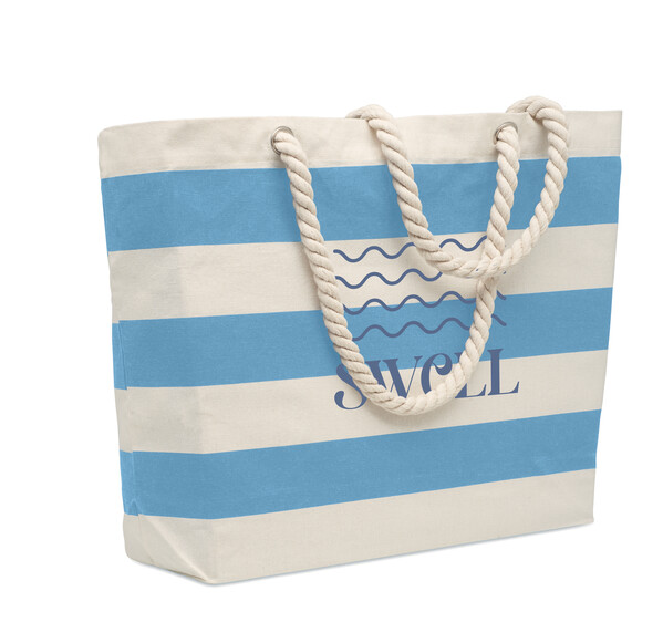 Borsa mare in cotone 220 gr/m² Heaven Stripe - Blu Bambino