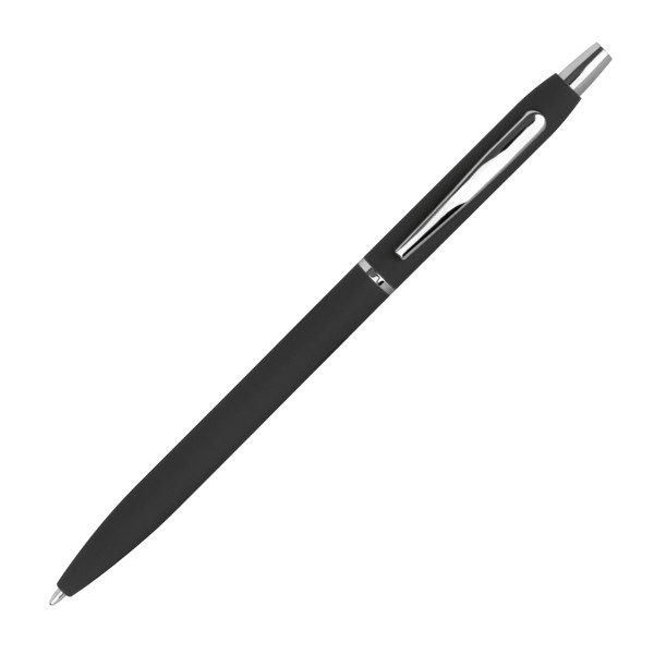 Rubber coated ball pen CRISTINA - Black