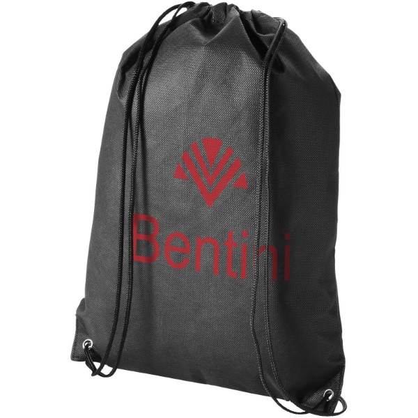 Evergreen non-woven drawstring bag 5L - Solid Black