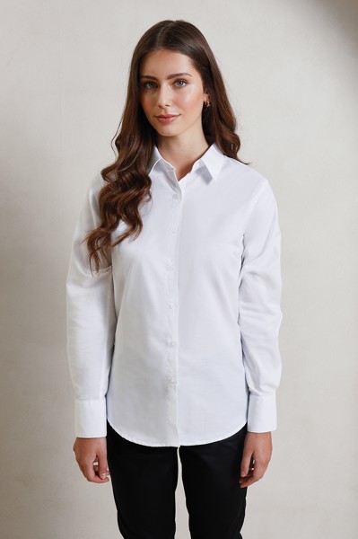 Women's Long Sleeve Signature Oxford Blouse - White / 2XL