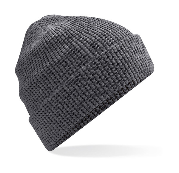 Organic Cotton Waffle Beanie - Graphite Grey / ONE SIZE