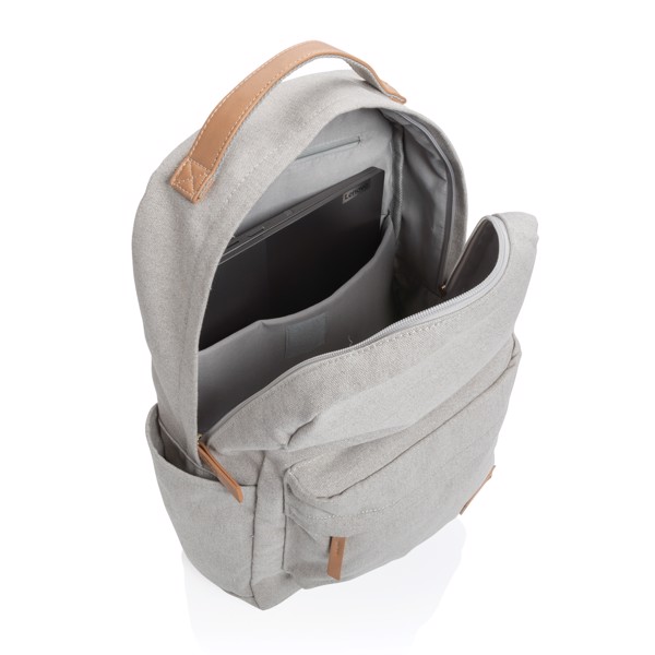 Impact AWARE™ 16 oz. recycled canvas backpack - Grey