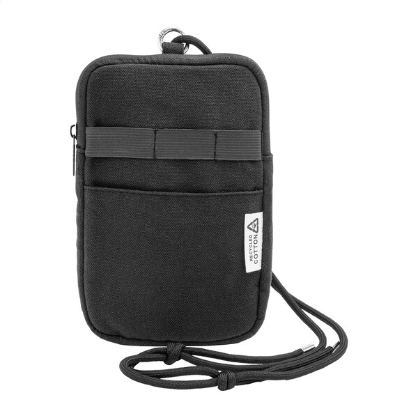 Újrahasznosított Vászon Mobiltartó Oldaltáska CanvaFon - Black