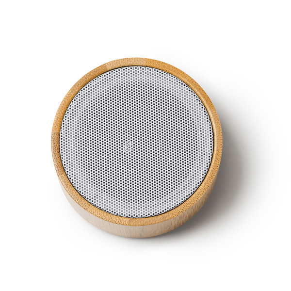 Personalised Bluetooth speaker bamboo and ABS round 3W with hands-free function