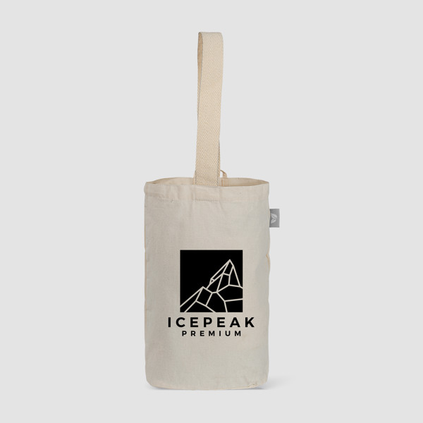 Wine Bag 8 oz. Recycled Cotton - Natural / Silkscreen