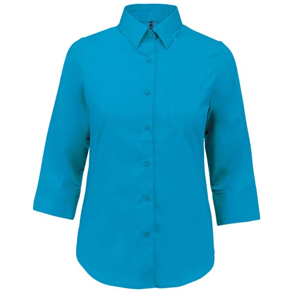 Ladies' 3/4 Sleeved Shirt - Bright Turquoise / S