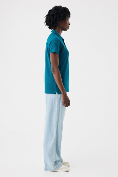 Dámské polo tričko IQONIQ Yosemite z recykl. bavlny - Dark Teal / XXS