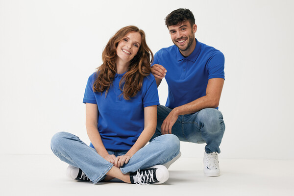 Polo en coton piqué et recyclé IQONIQ Yosemite - Bleu Royal / XXXL