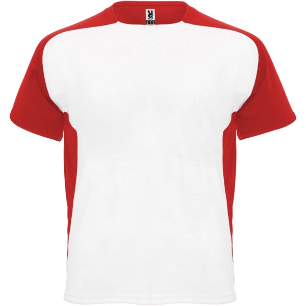 T-shirt sportiva a maniche corte da bambino da 140 g/m² Bugatti - Bianco / Rosso / 4