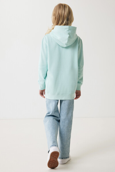 IQONIQ Yengo kids recycled cotton hoodie with sidepockets - Crushed Mint / 34