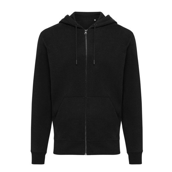 Mikina na zip s kapucí IQONIQ Abisko z recykl. bavlny - Černá / XL