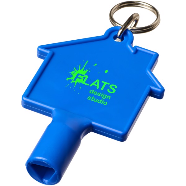 Maximilian house-shaped meterbox key with keychain - Blue