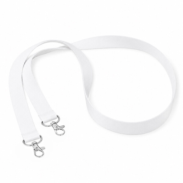Recycled polyester (rPET) sublimation lanyard with 2 clips - 20mm width / Metal carabiner