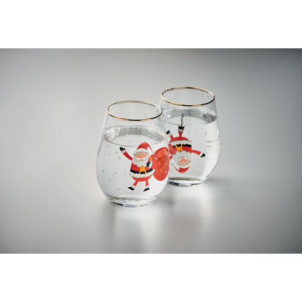 Set kozarcev Noel, 330ml, zlat rob