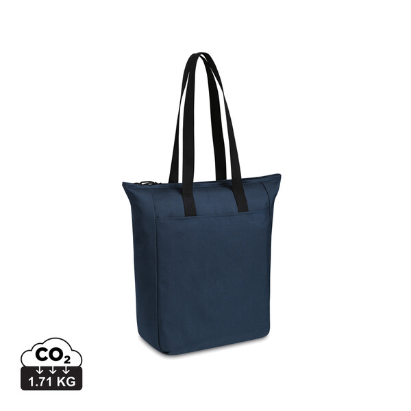 Sac tote avec fermeture à zip en rPET AWARE™ Renew - Bleu Marine