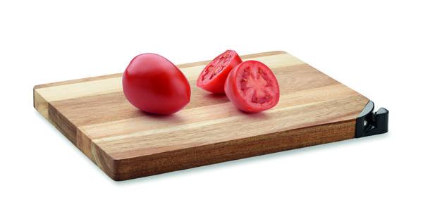 Acalim cutting board, acacia wood, knife sharpener