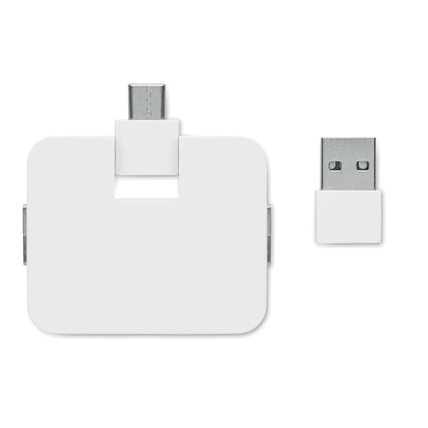 4 port USB hub Square-C - White