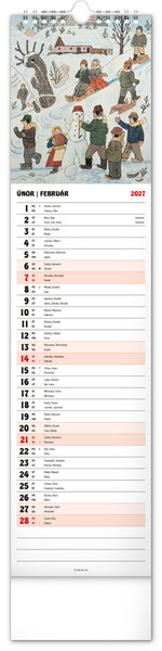 Notique Nástěnný Kalendář Josef Lada 2027, 12 x 48 cm