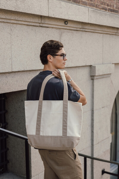 SHOP LOCAL AWARE™ taška z recyklovanej bavlny, 350 GSM - Off White