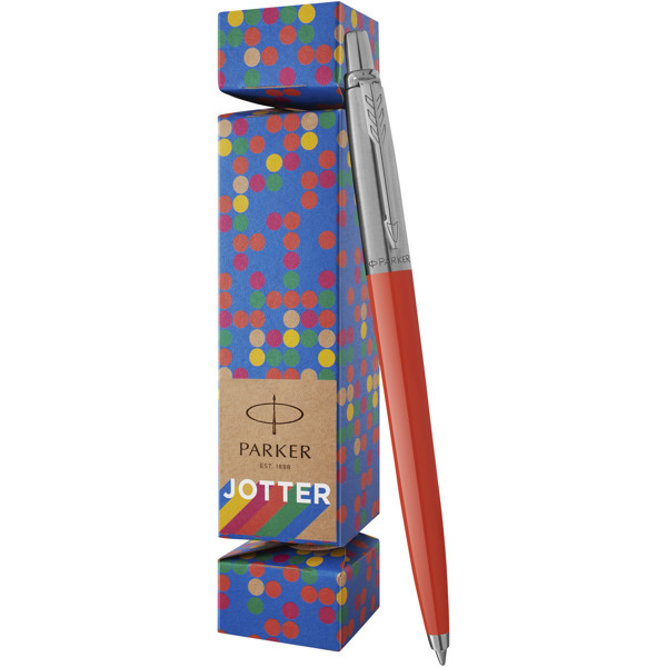 Coffret cadeau stylo Jotter Cracker Parker (encre bleue) - Rouge