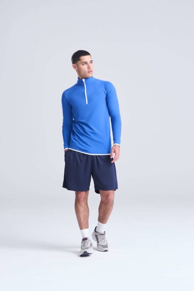 Muška cool majica s 1/2 patentnim zatvaračem - Royal Plava / Arctic Bijela / XL