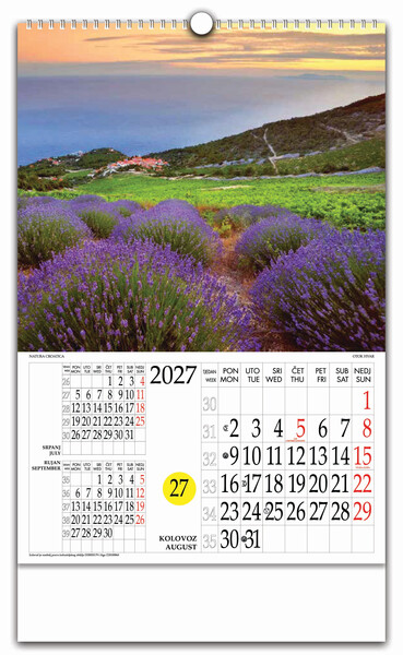 Zidni kalendar s rotacijskim krugom – Natura Croatica