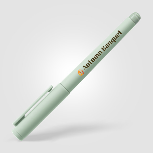 Aeris Recycled Plastic Monochrome Gel Pen - Sage / Silkscreen