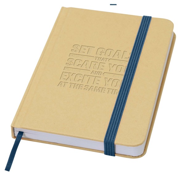 Carnet A6 Reed uni recyclé à couverture rigide - Bleu océan