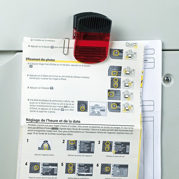 PINCE A COURRIER AVEC AIMANT - Blanc opaque