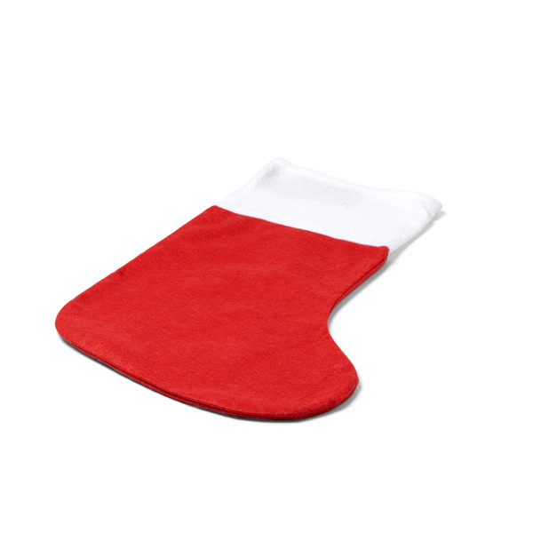 Personalised Christmas stocking with branding band and hanging strap