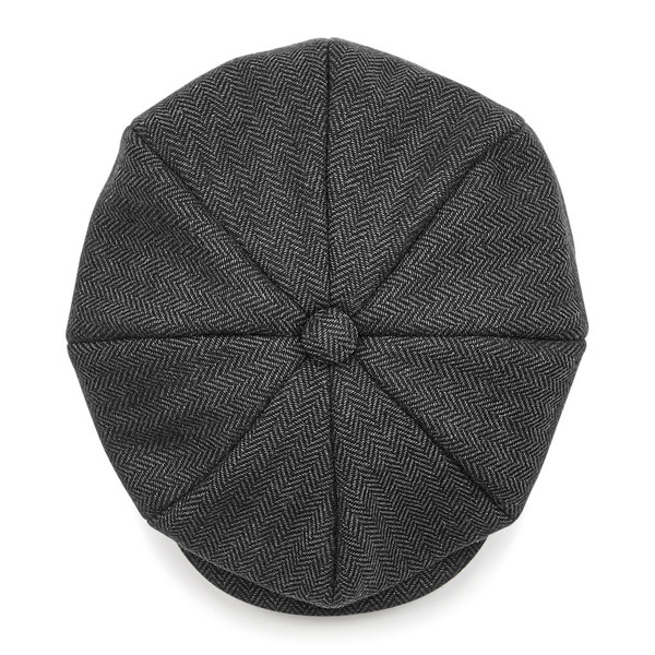 Heritage Bakerboy Cap - Charcoal Herringbone / S/M