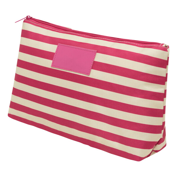 Pruhovaná kozmetická taška Stripes - Béžová / Ružová