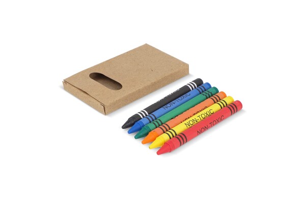 6pc crayons in craft box