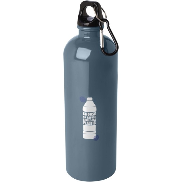 Bouteille d'eau Oregon de 750 ml simple paroi en acier recyclé certifié RCS avec mousqueton - Bleu hale