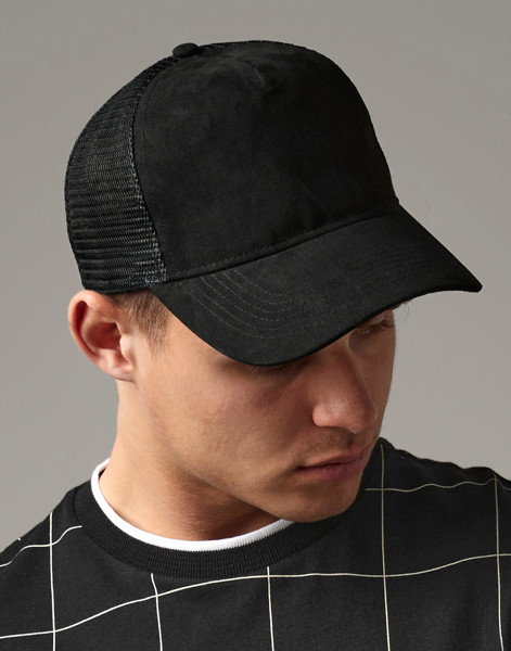 Suede Snapback Trucker - Black / ONE SIZE