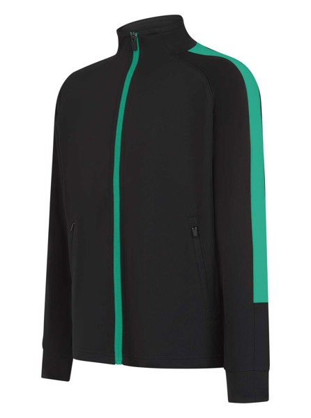 Kids' Knitted Tracksuit Top - Black / Emerald / 9/10