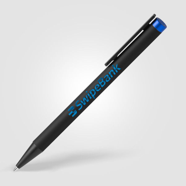 Stylo-bille Volos en aluminium recyclé finition miroir colorée - Bleu roi / Jet d’encre 4 couleurs