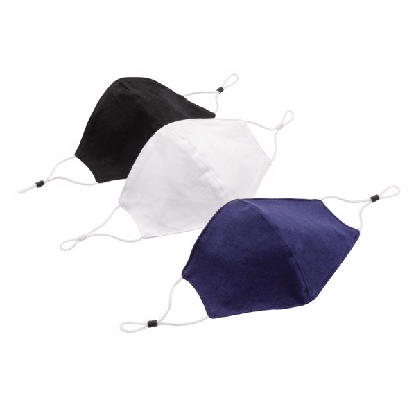 Masque barrière réutilisable à 2 couches en coton - Bleu Marine