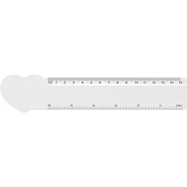 Tait 15 cm heart-shaped recycled plastic ruler