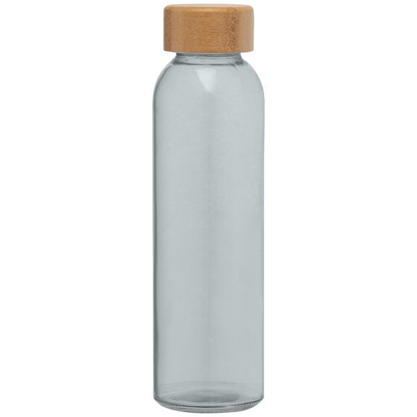 Alpine - 500 ml Glass Bottle with Bamboo Lid - Smoke / Silkscreen