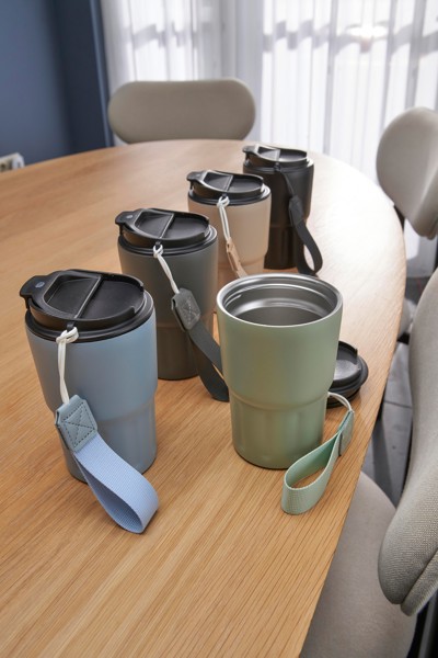 Caneca de parede dupla de aço inoxidável Louisa - cinzento