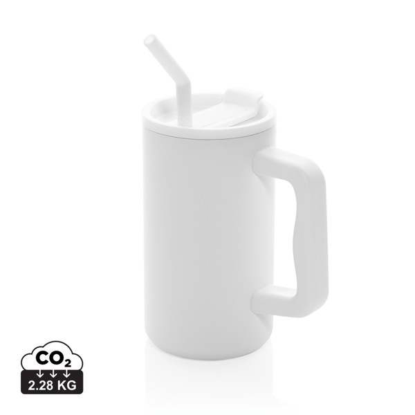 Cube RCS certified recycled steel mug 800ml - White