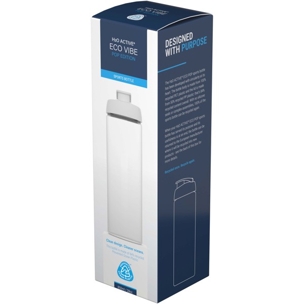 H2O Active® Eco Vibe 850 ml športová fľaša s výklopným uzáverom - Uhľová / Jednofarebná čierna