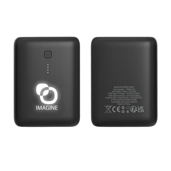 RAITO - BATTERIE DE SECOURS ULTRA SLIM RETRO-ÉCLAIRÉE 10 000 MAH NOIR
