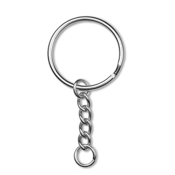 Custom shape PVC key ring with your logo on one side - 40mm / K1 ring / Individual polybag