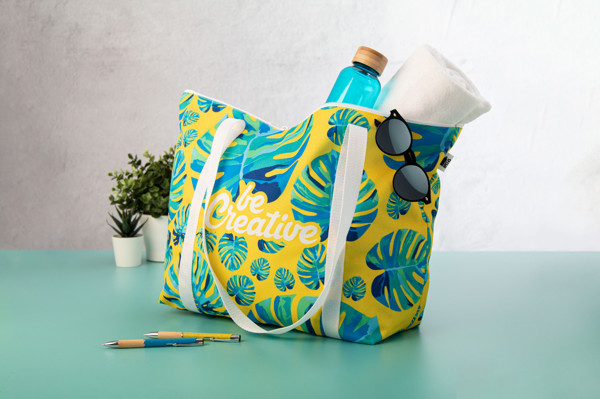 Custom Beach Bag SuboShop Playa Zip - White