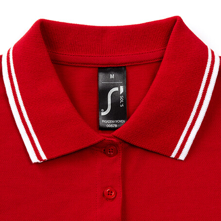 PASADENA pólo mulher 200g Pasadena Women - Vermelho / BrancoL