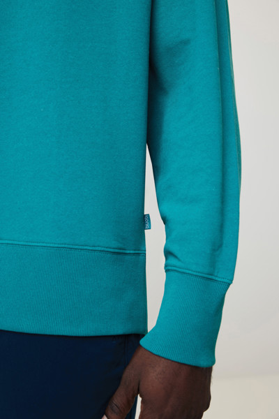 Sweater à col rond en coton recyclé Iqoniq Kruger - Verdigris / XS